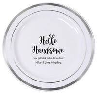 Hello Handsome Premium Banded Plastic Plates