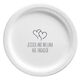 Modern Double Hearts Paper Plates Image 2 of 2