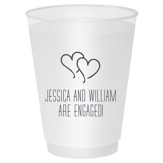 Modern Double Hearts Shatterproof Cups