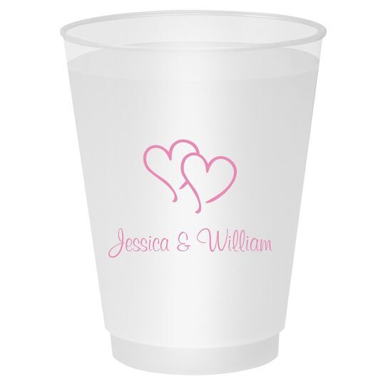 Modern Double Hearts Shatterproof Cups