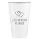 Modern Double Hearts Paper Coffee Cups Image 2 of 2