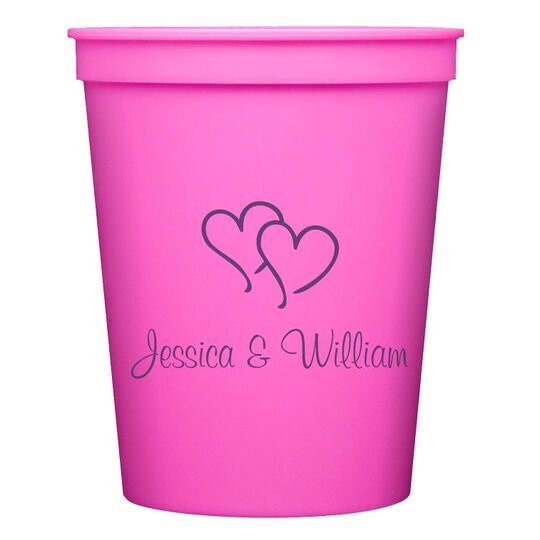 Modern Double Hearts Stadium Cups