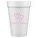 Modern Double Hearts Styrofoam Cups Image 1 of 2