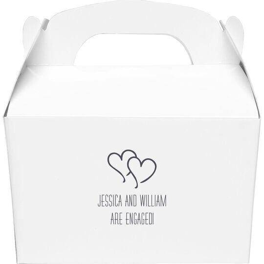 Modern Double Hearts Gable Favor Boxes