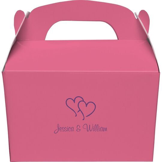 Modern Double Hearts Gable Favor Boxes