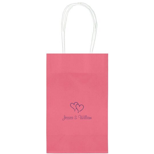 Modern Double Hearts Medium Twisted Handled Bags