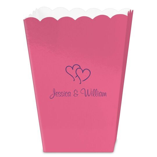 Modern Double Hearts Mini Popcorn Boxes