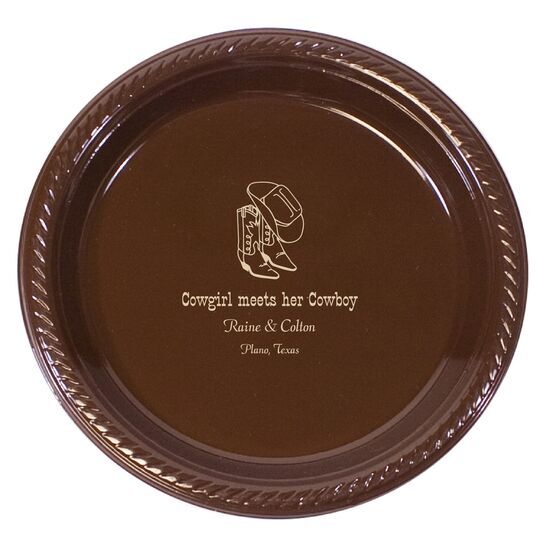 Western Boots & Cowboy Hat Plastic Plates