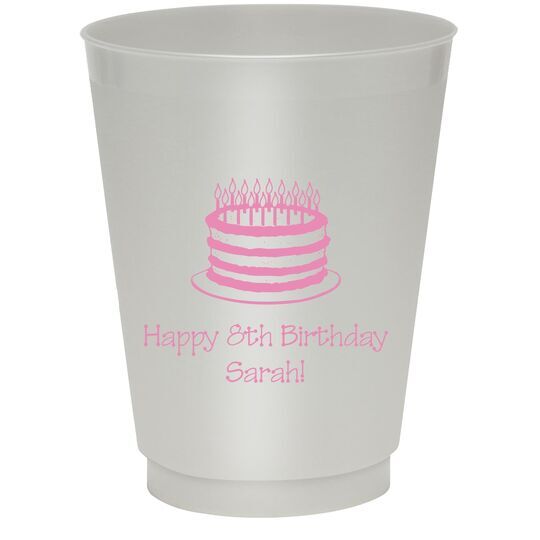Sophisticated Birthday Cake Colored Shatterproof Cups