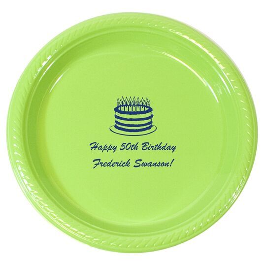 Sophisticated Birthday Cake Plastic Plates