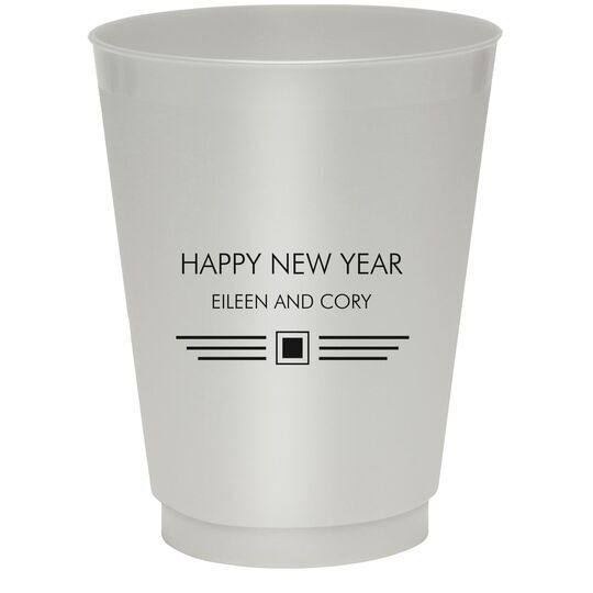 Modern Deco Scroll Colored Shatterproof Cups