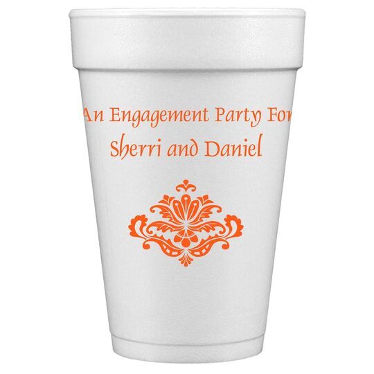 Simply Ornate Scroll Styrofoam Cups