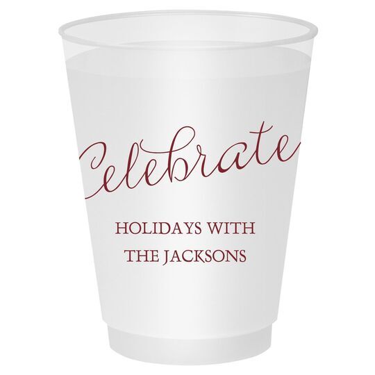 Expressive Script Celebrate Shatterproof Cups