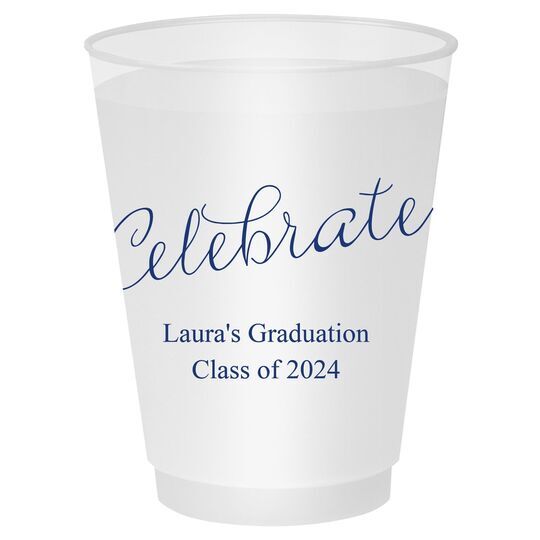 Expressive Script Celebrate Shatterproof Cups