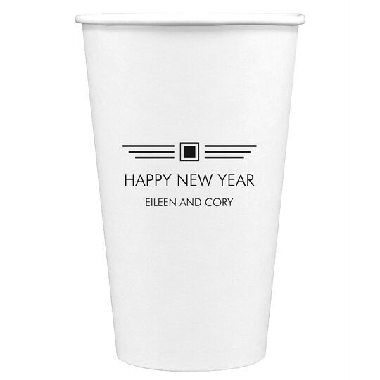 Modern Deco Scroll Paper Coffee Cups