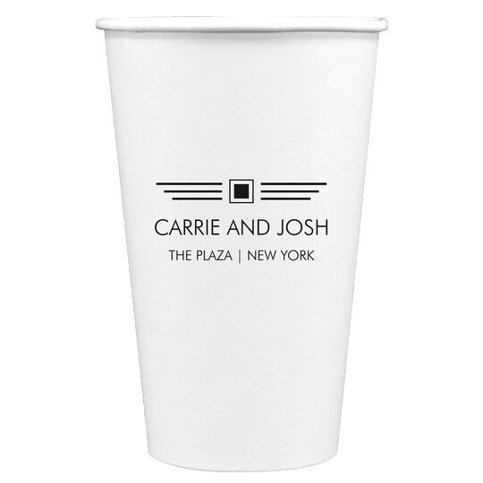 Modern Deco Scroll Paper Coffee Cups