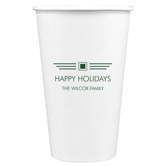 Modern Deco Scroll Paper Coffee Cups