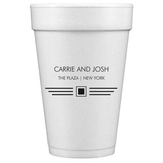 Modern Deco Scroll Styrofoam Cups