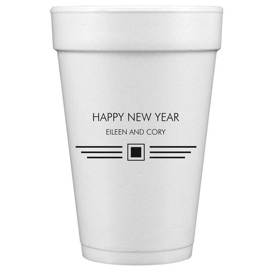 Modern Deco Scroll Styrofoam Cups