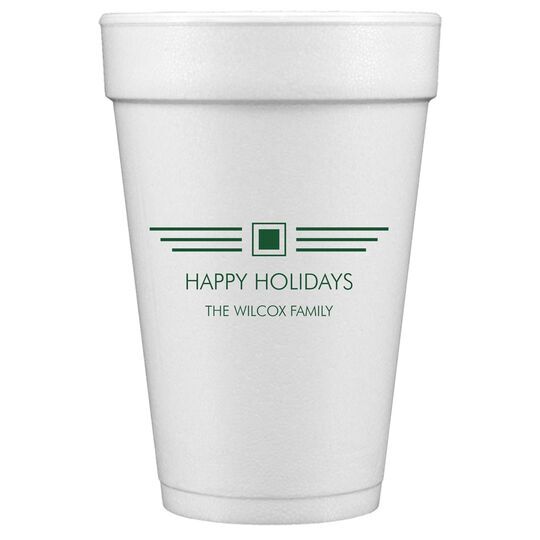 Modern Deco Scroll Styrofoam Cups