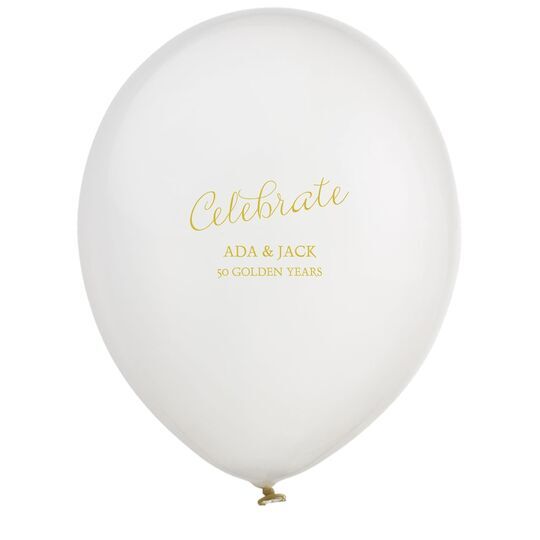 Expressive Script Celebrate Latex Balloons