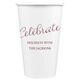 Expressive Script Celebrate Paper Coffee Cups Image 4 of 5