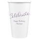 Expressive Script Celebrate Paper Coffee Cups Image 1 of 5