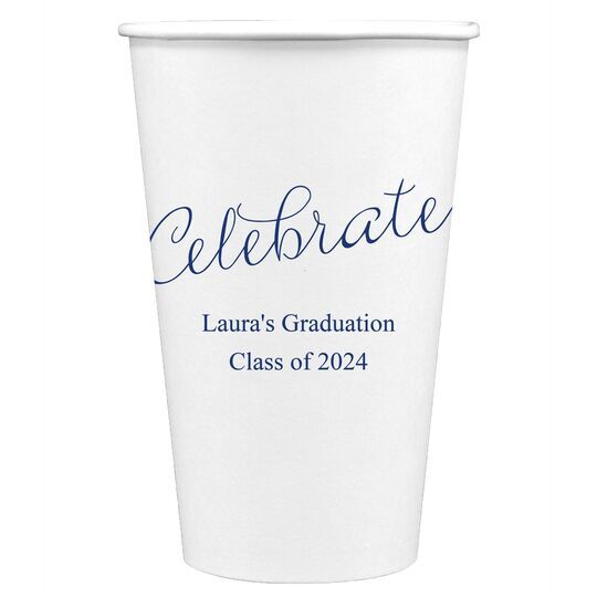 Expressive Script Celebrate Paper Coffee Cups