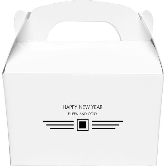 Modern Deco Scroll Gable Favor Boxes