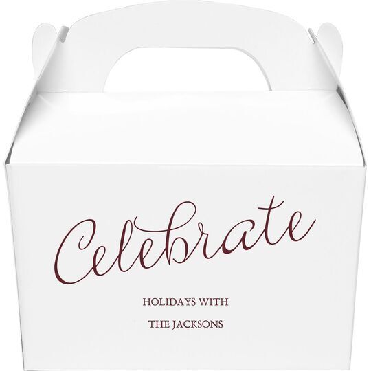 Expressive Script Celebrate Gable Favor Boxes