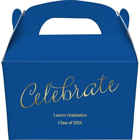 Expressive Script Celebrate Gable Favor Boxes