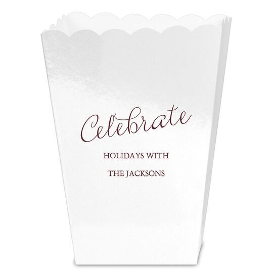 Expressive Script Celebrate Mini Popcorn Boxes