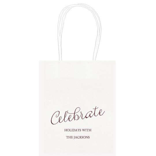 Expressive Script Celebrate Mini Twisted Handled Bags