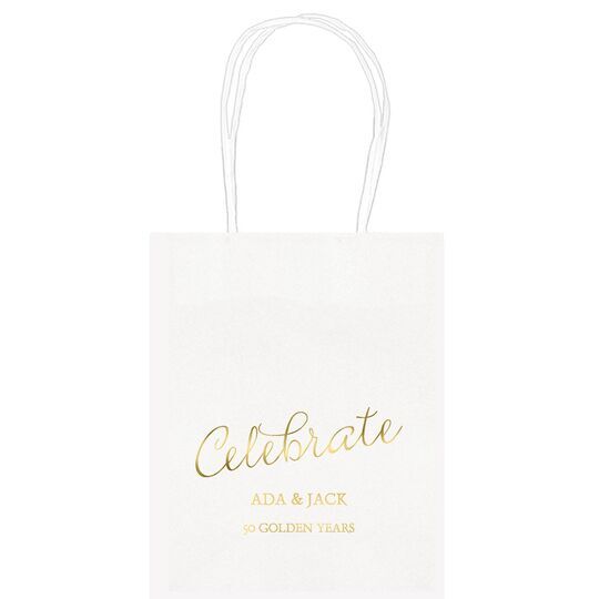 Expressive Script Celebrate Mini Twisted Handled Bags