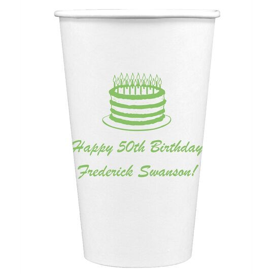 Sophisticated Birthday Cake Paper Coffee Cups