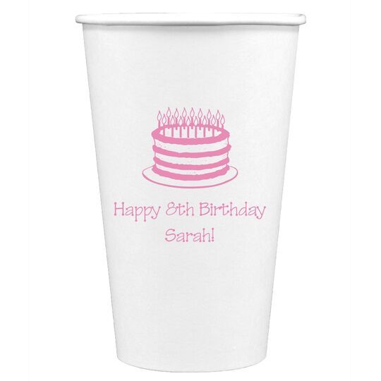 Sophisticated Birthday Cake Paper Coffee Cups