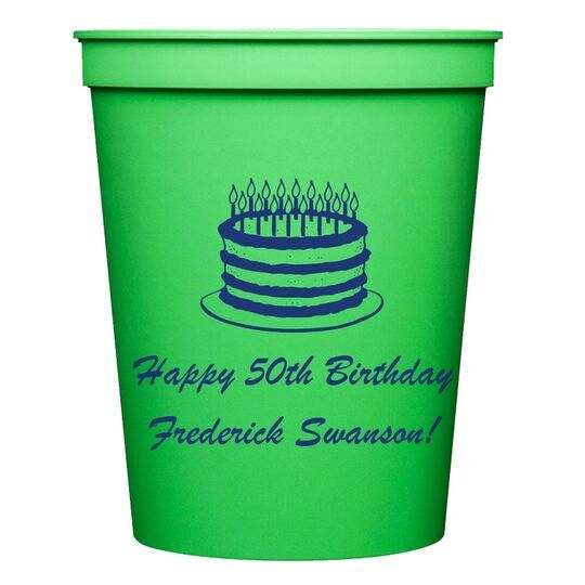 Sophisticated Birthday Cake Stadium Cups