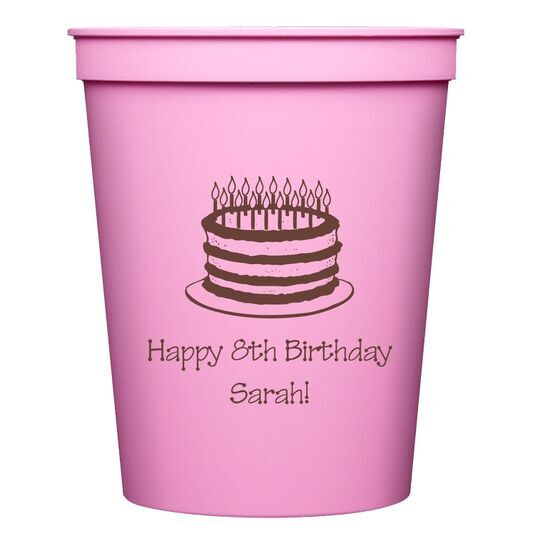 Sophisticated Birthday Cake Stadium Cups