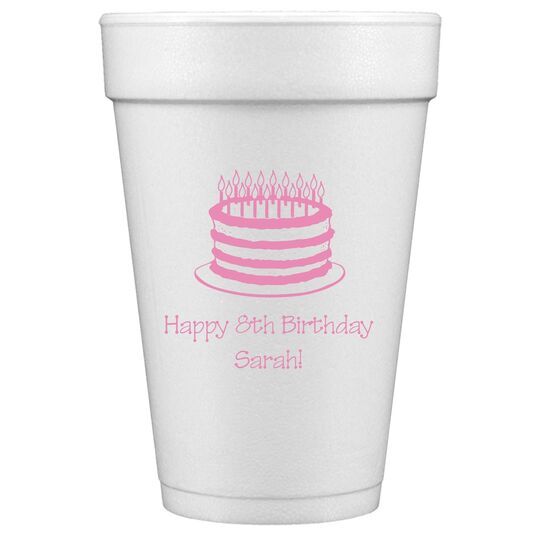 Sophisticated Birthday Cake Styrofoam Cups
