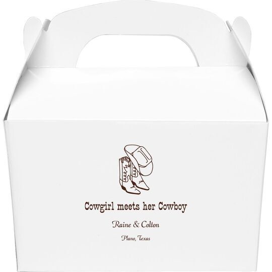 Western Boots & Cowboy Hat Gable Favor Boxes