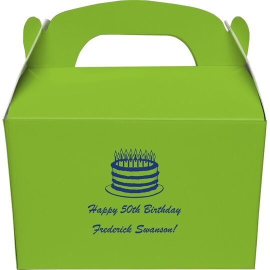 Sophisticated Birthday Cake Gable Favor Boxes