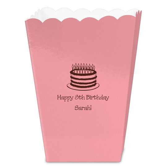 Sophisticated Birthday Cake Mini Popcorn Boxes