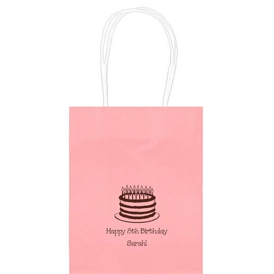 Sophisticated Birthday Cake Mini Twisted Handled Bags
