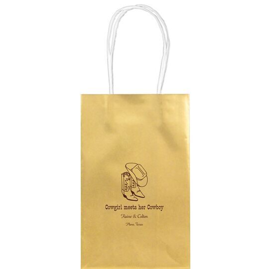 Western Boots & Cowboy Hat Medium Twisted Handled Bags