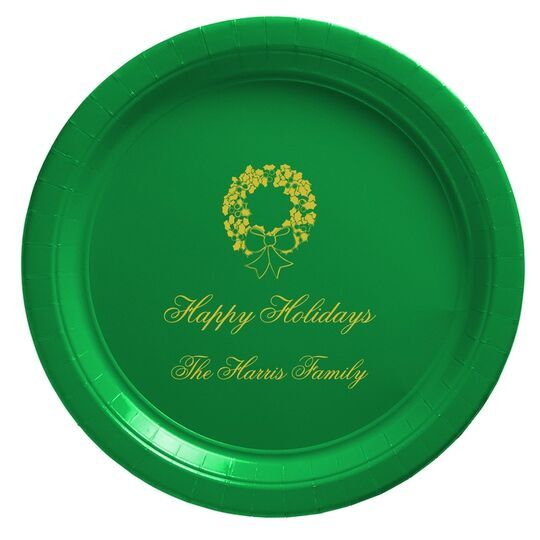 Traditional Wreath Paper Plates