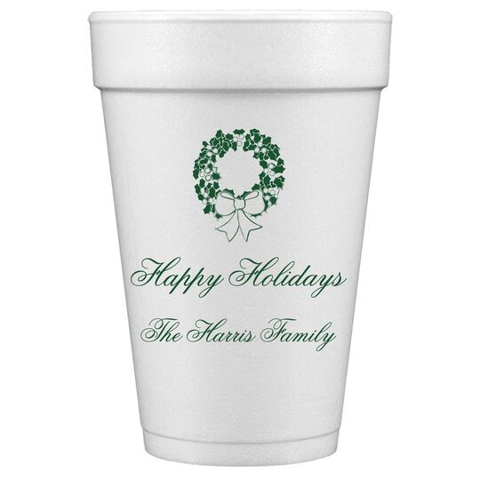 Traditional Wreath Styrofoam Cups