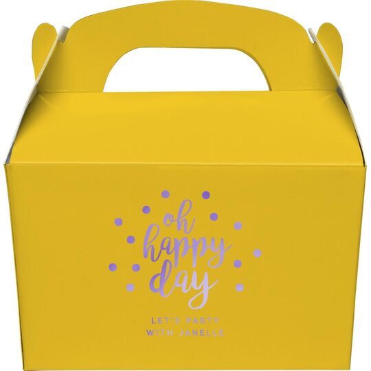 Confetti Dots Oh Happy Day Gable Favor Boxes