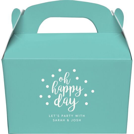 Confetti Dots Oh Happy Day Gable Favor Boxes