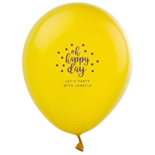 Confetti Dots Oh Happy Day Latex Balloons