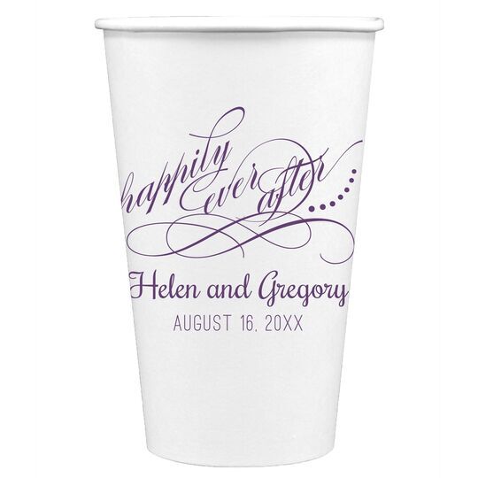 Happily Ever After Paper Coffee Cups